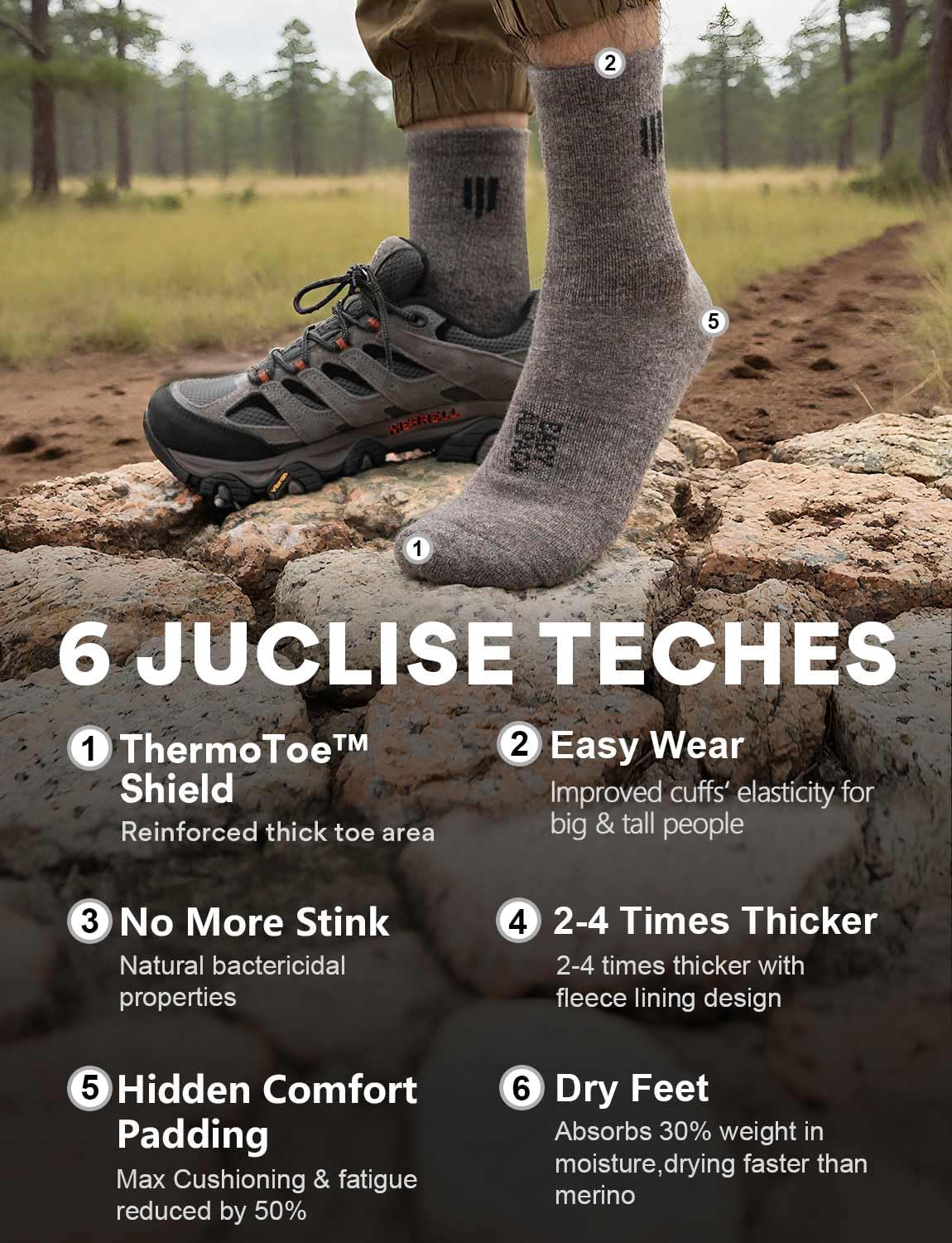 Juclise Baby Alpaca Wool Lightweight Micro Crew Socks for Men & Women