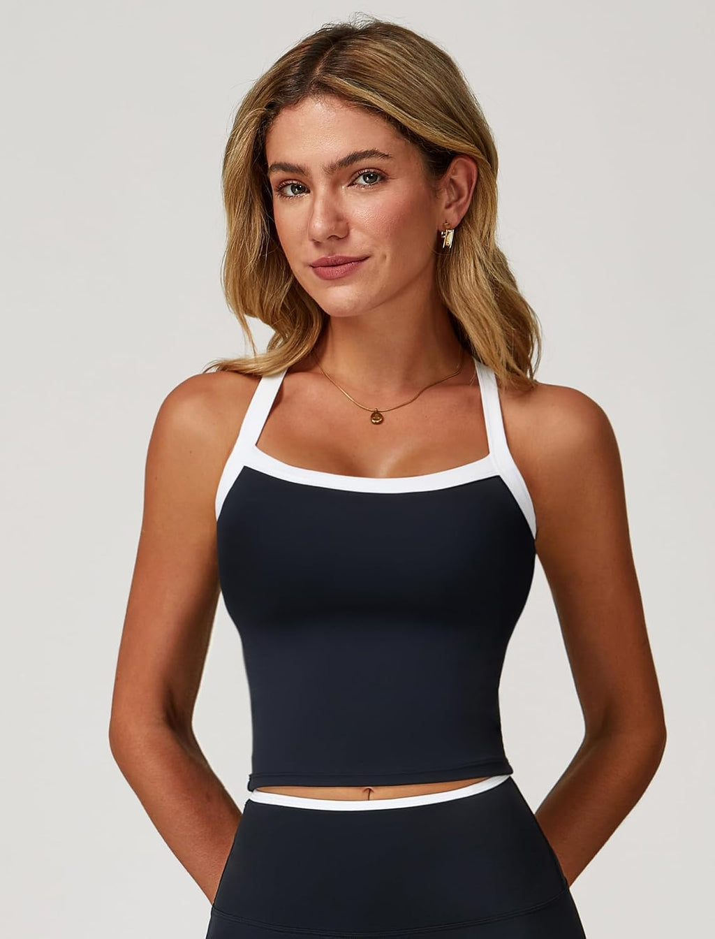 QBGJTD Workout Tank Tops Women Built in Bra Longline Sports Bras