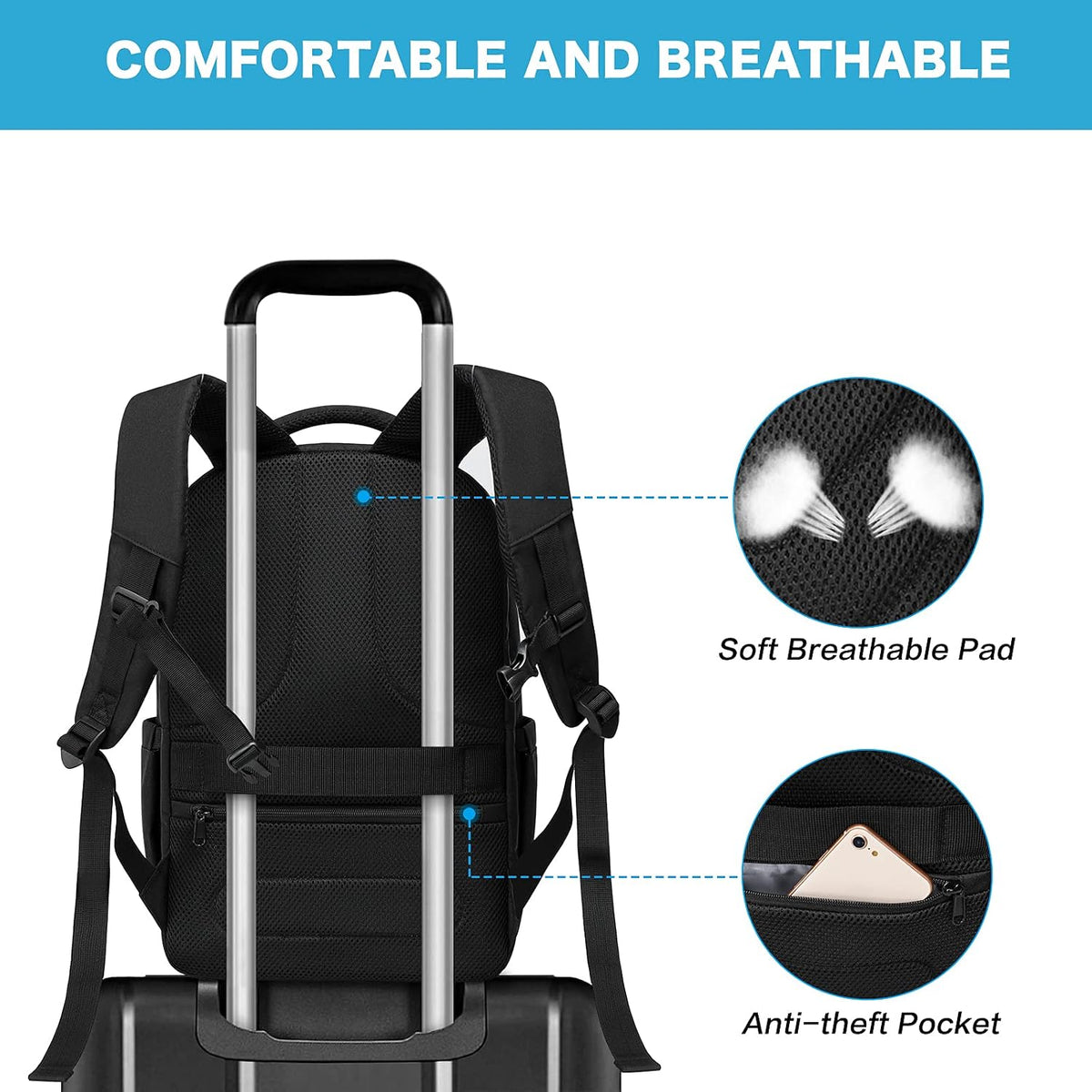 MOSISO 15.6-16 inch 35L Laptop Backpack with USB Charging Port