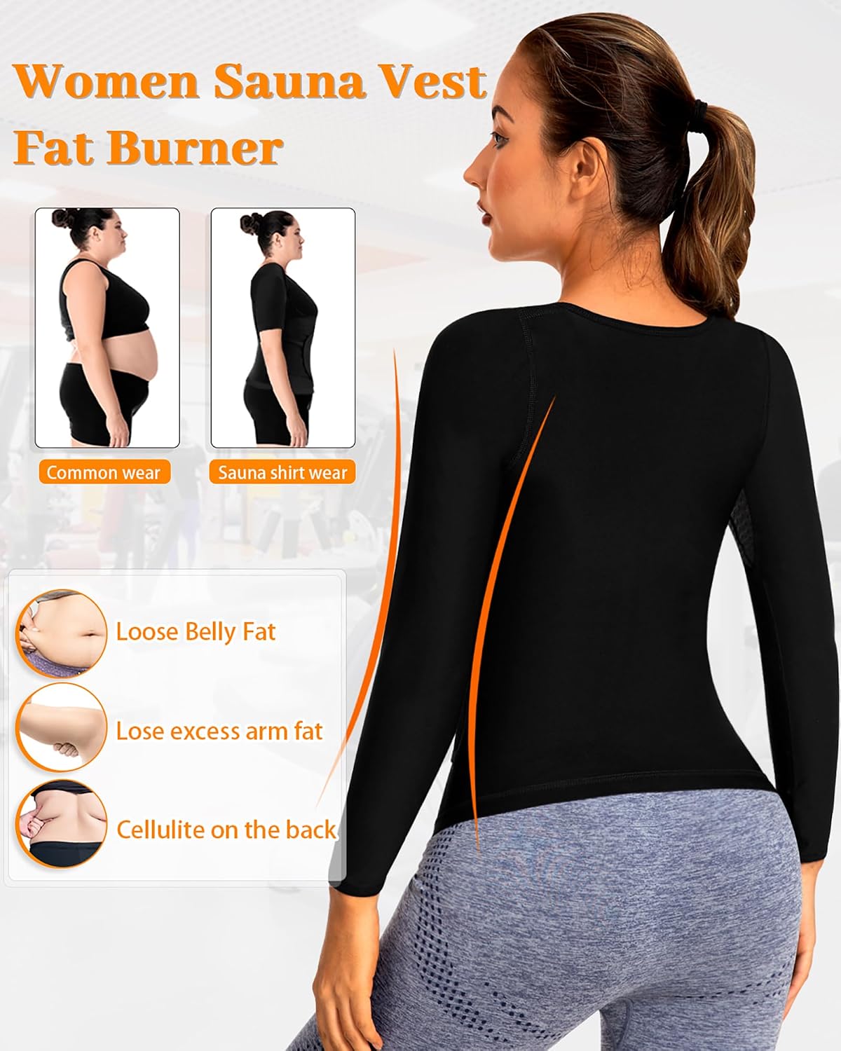 Sauna Suit for Women Sweat Shirt Heat Trapping Tank Top Workout