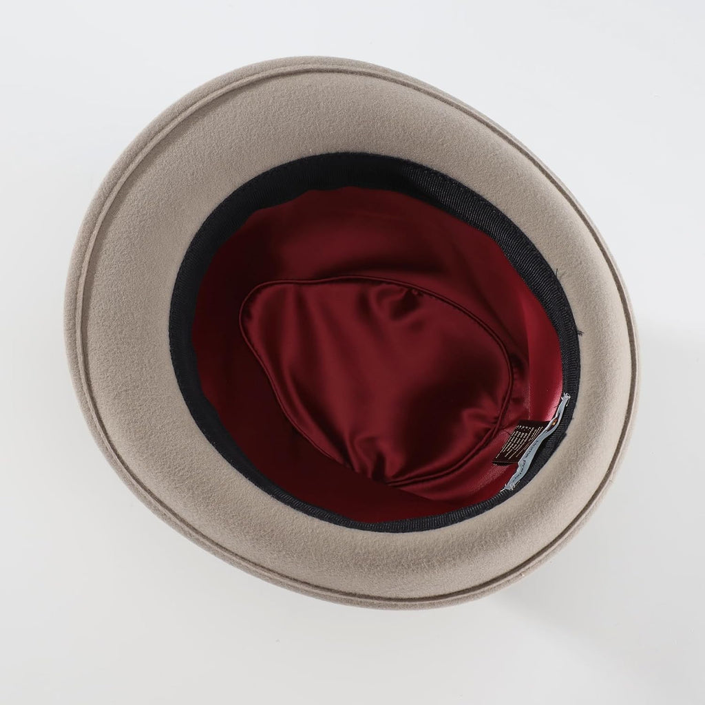 Home Prefer Men's Wool Felt Winter Hat Short Brim Fedora Hat