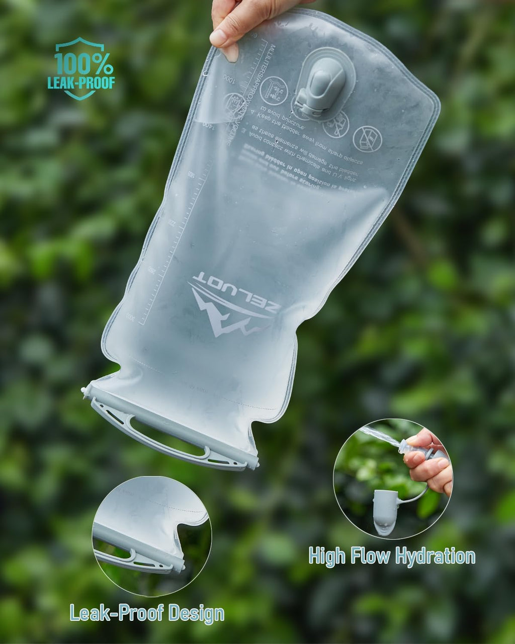 Zelvot 2L-3L Hydration Bladder Kit, 6 in1 Water Bladder with Cleaning Kit