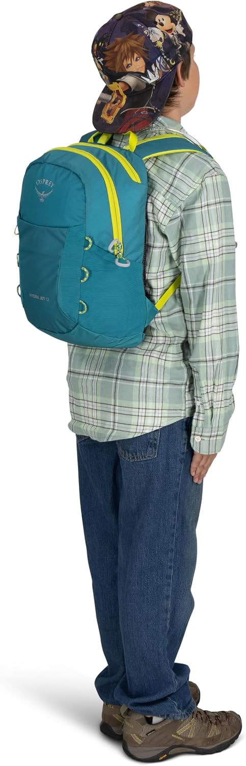 Osprey HydraJet 12L Kids' Hiking Pack with Hydraulics Reservoir, Green OS
