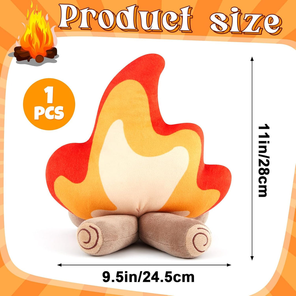 Campfire Plush Toys, Fake Fire Firewood Plush Pillow, 1 Pack