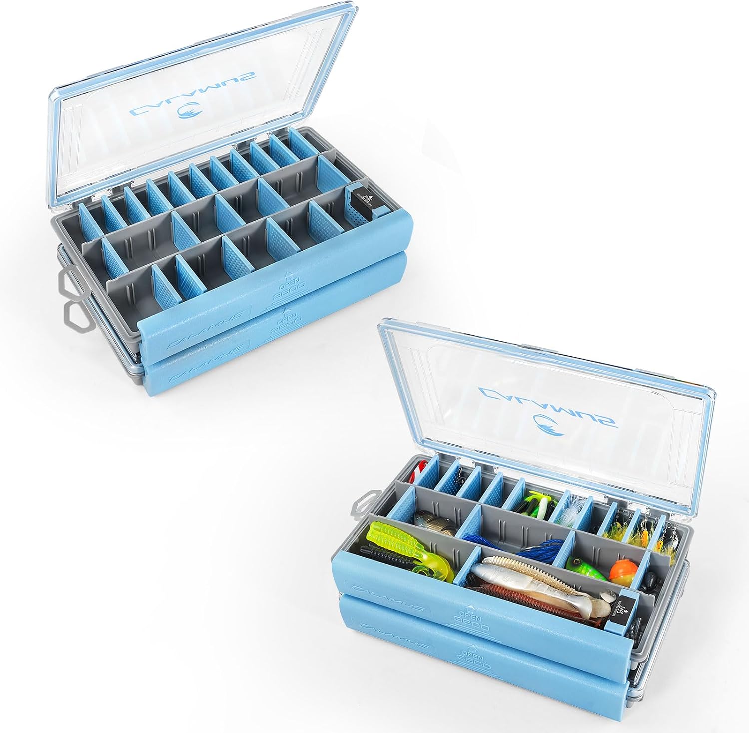 Calamus DryVault Waterproof Fishing Tackle Box, 3600 2 Pack