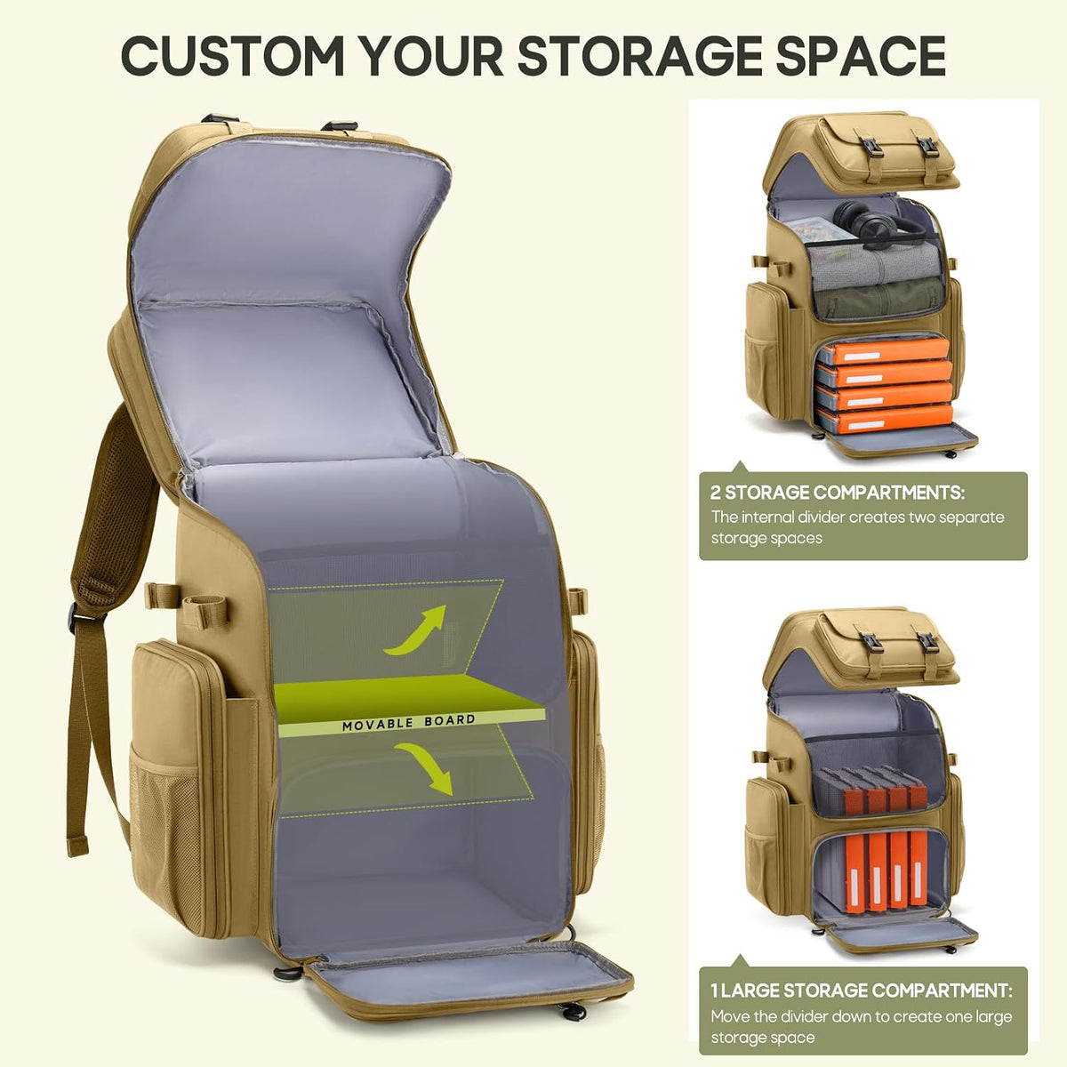 RAINSMORE Fishing Backpack, 45L Large Water-resistant Fishing Tackle Bag