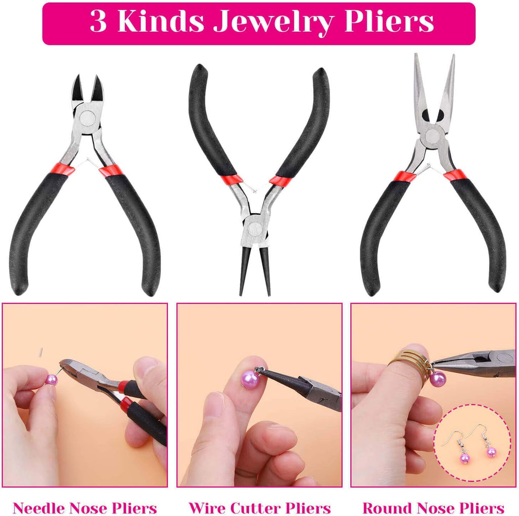 shynek 1857 Pcs Jewelry Making Supplies Kit for Adults, Jewelry Making Tools with Earring Hooks, Findings, Wires, Chains and Helping Hands for Crafts Making and Repair