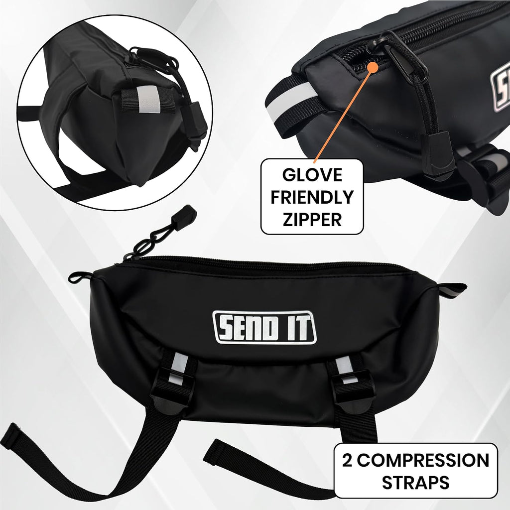 Waterproof Dirtbike Handlebar Bag | Compact Motorcycle Handle Bar Storage Pouch | Universal Fit Dirt Bike Bag for Trail & Adventure Riding | Durable Surron Bar Bag