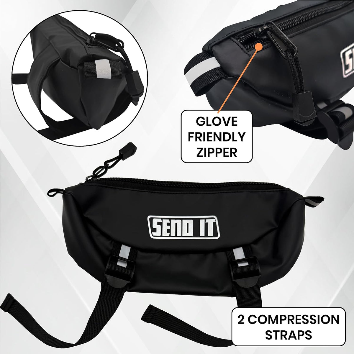 Waterproof Dirtbike Handlebar Bag | Compact Motorcycle Handle Bar Storage Pouch | Universal Fit Dirt Bike Bag for Trail & Adventure Riding | Durable Surron Bar Bag