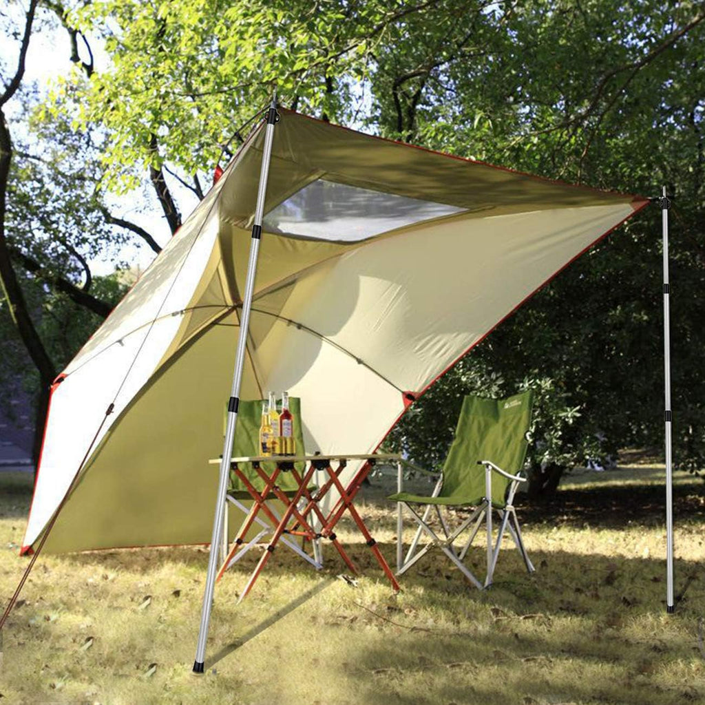 Sunnyglade 2 Pcs Adjustable Tarp Poles Telescoping Rods Aluminum Silver
