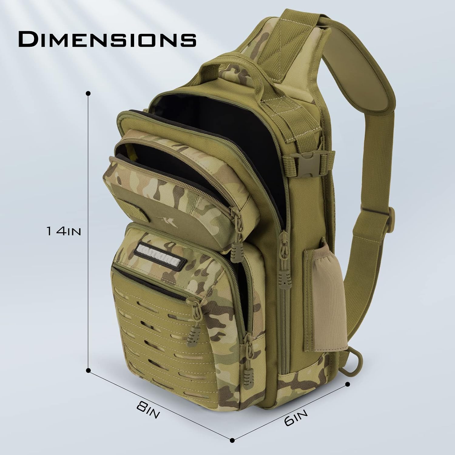 KastKing Blowbak Fishing Sling Bag, Fishing Backpack with Rod Holder