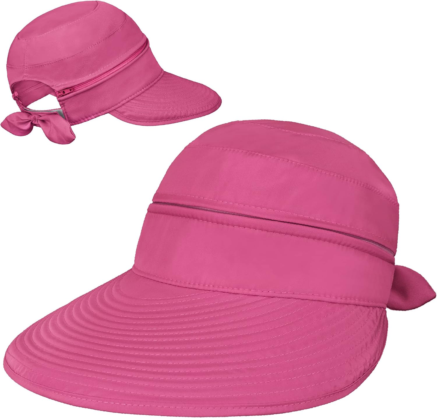 SUN CUBE Womens Sun Hat UV Protection Wide Brim Zip-Off Golf Visor