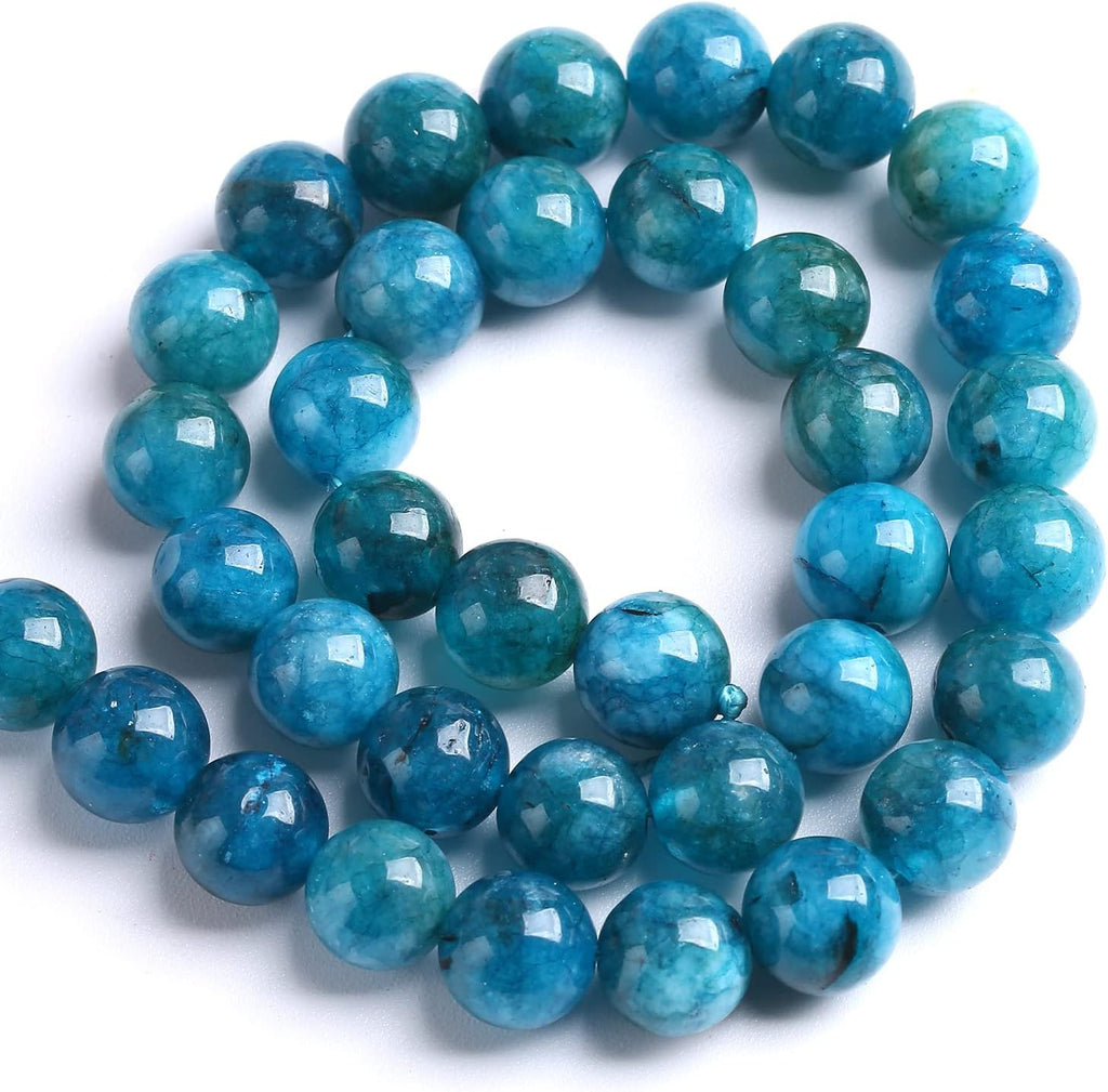 75PCS 10MM Blue Apatite Spacer Loose Beads for Jewelry Making DIY Bracelet Necklace 2 Strands