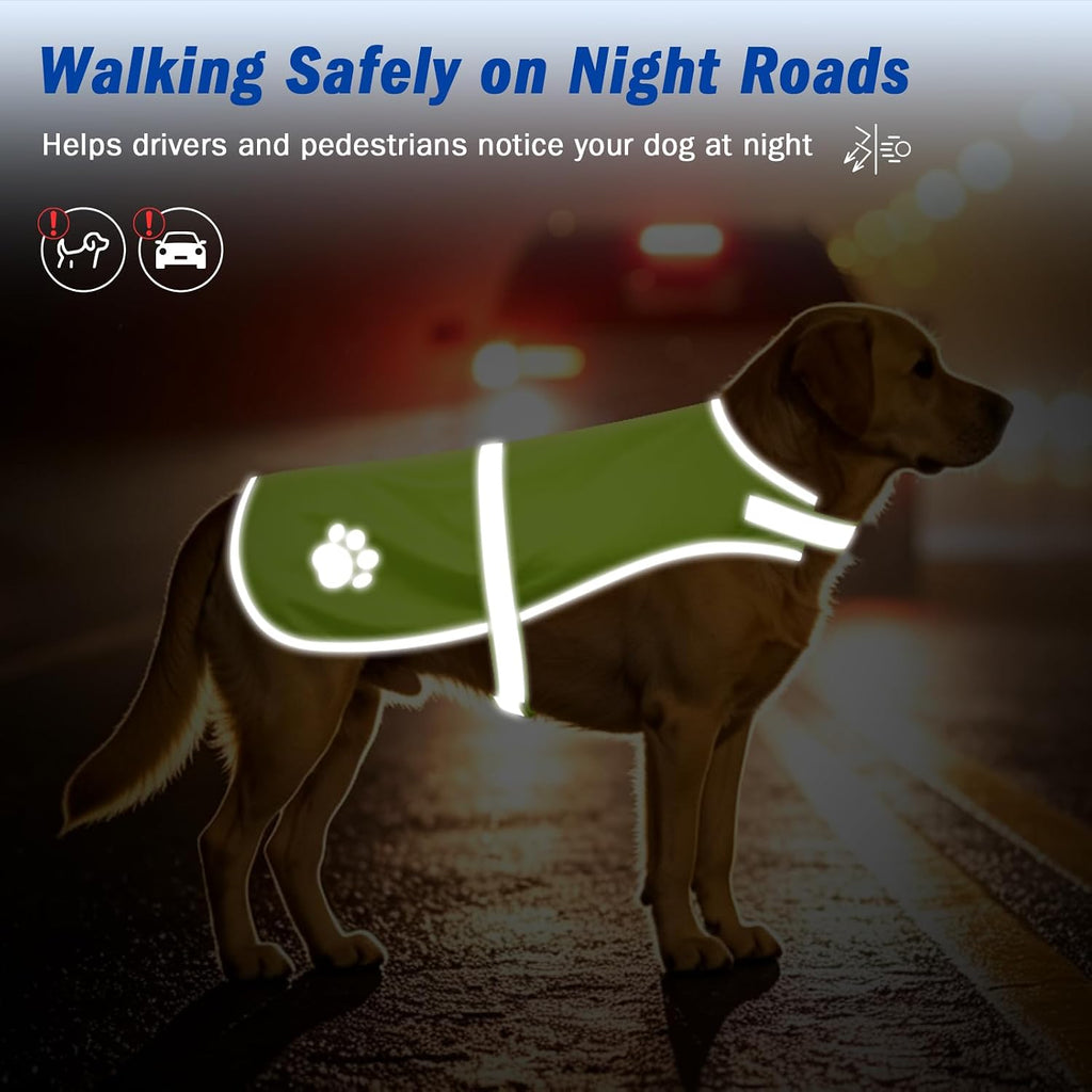Mayerzon Yellow Dog Reflective Vest, High Visibility for Hunting