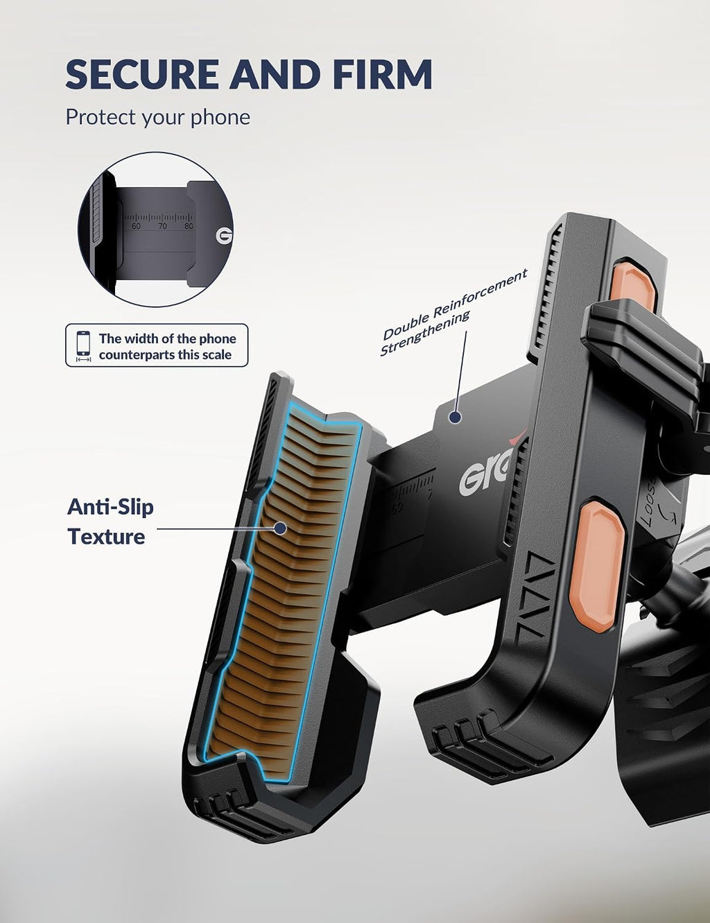 Grefay Bike Phone Mount for Electric, Mountain, Scooter, and Dirt Bikes