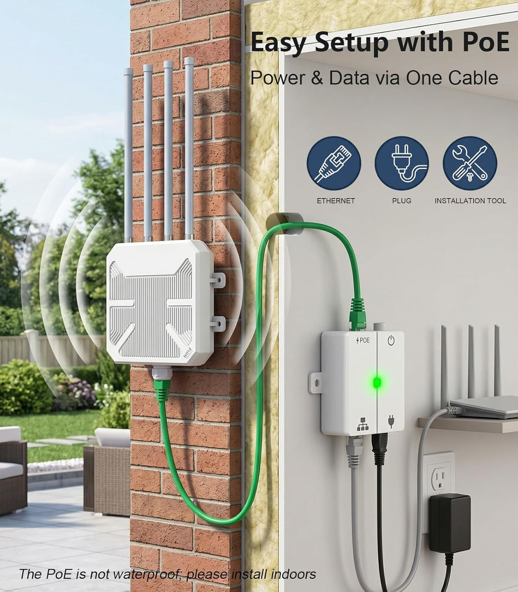 WAVLINK AX1800 Outdoor WiFi 6 Extender, Long-Range, IP67 Weatherproof