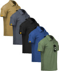 ZITY 5 Pack Mens Polo Shirt Short Sleeve Moisture Wicking Golf T-Shirt