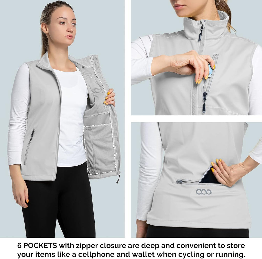 33,000ft Women's Lightweight Running Vest with 6 Pockets for Travel Golf