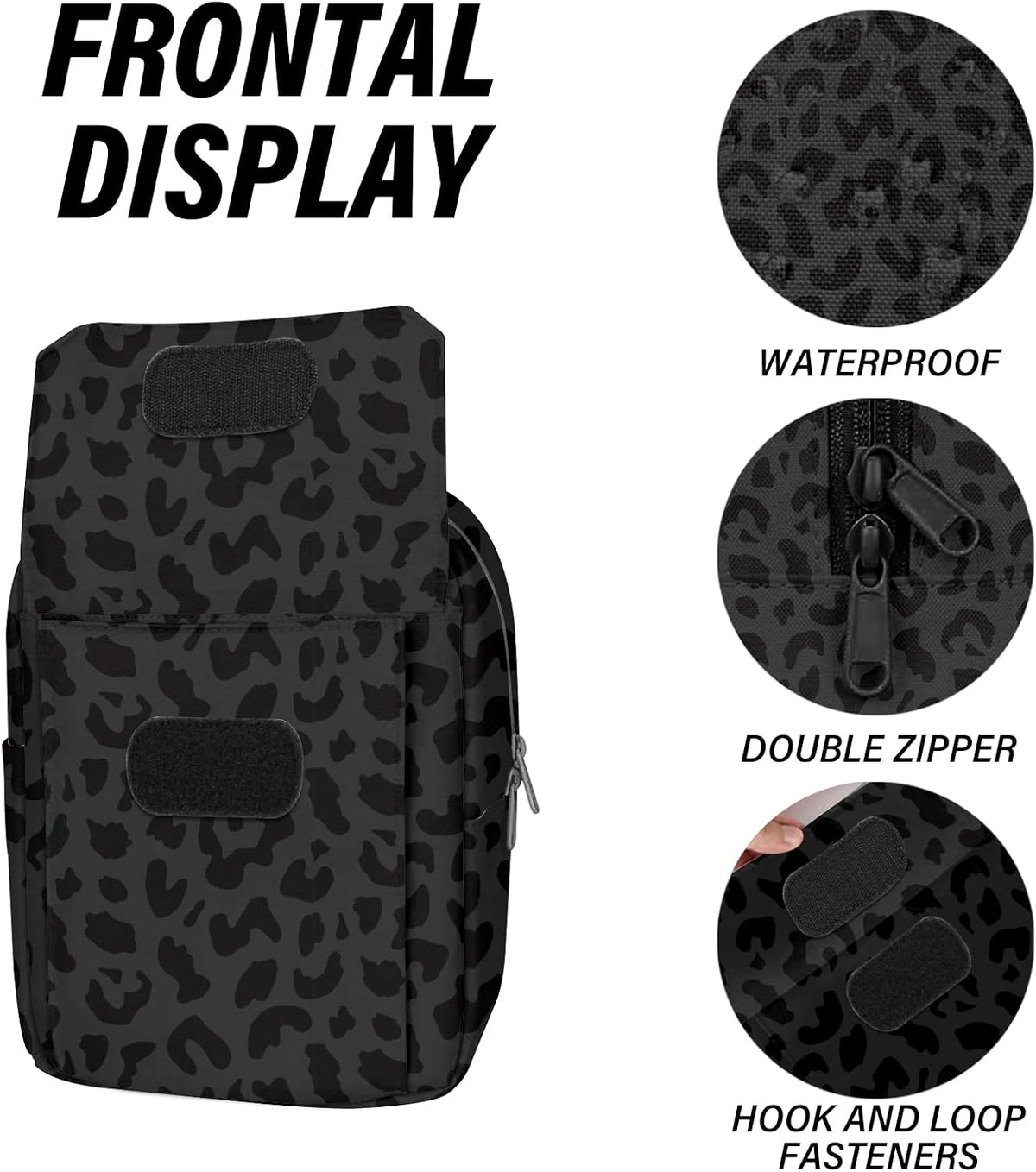 Cute Small Camera Bag with Photographer Camera Sling Bag Waterproof Dslr Camera Case Compatible with Nikon Sony Lightweigth for Women or Men（Black Leopard Cheetah）