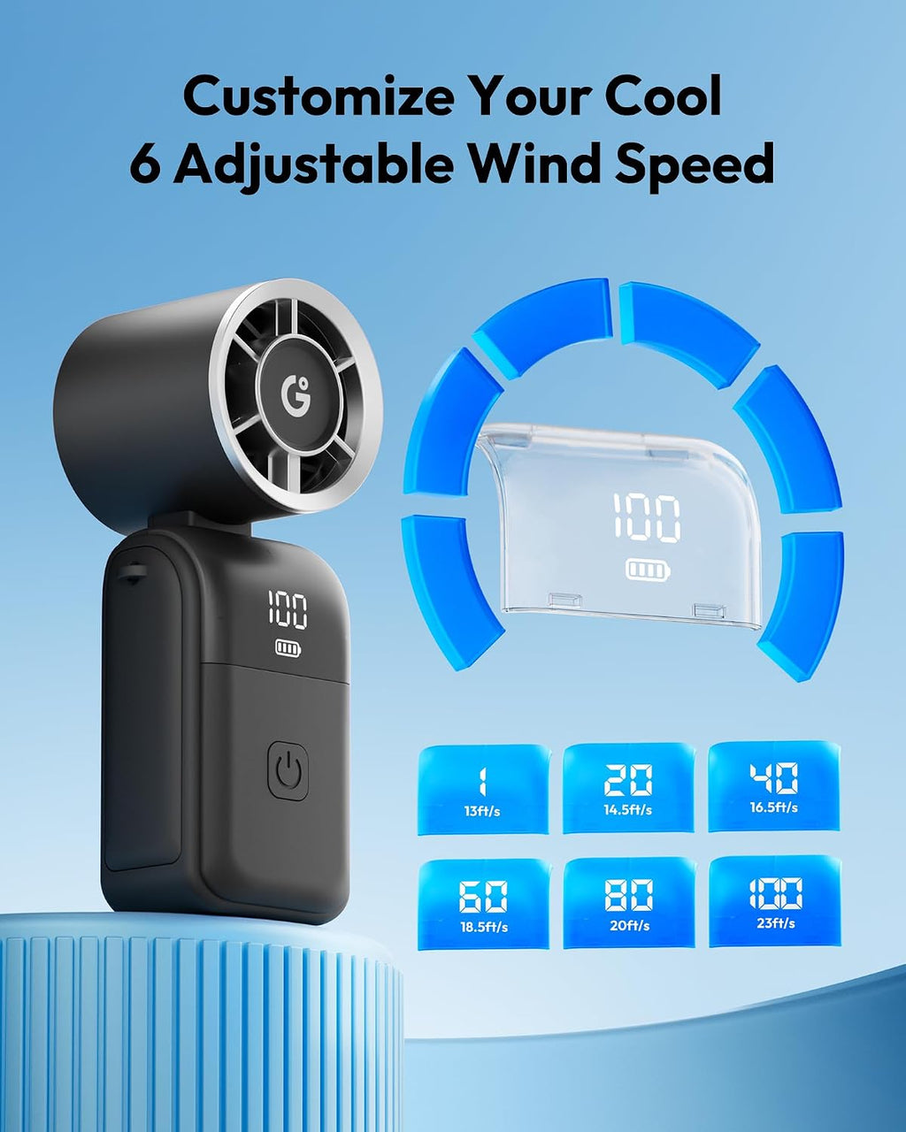 Gaiatop Portable Mini Fan Handheld, 3-in-1 Foldable Pocket Fan, Up to 15H