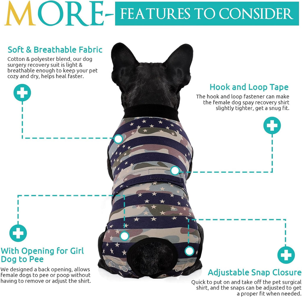 KOESON Lightweight & Soft Surgery Recovery Suit for Large Dogs Female Male
