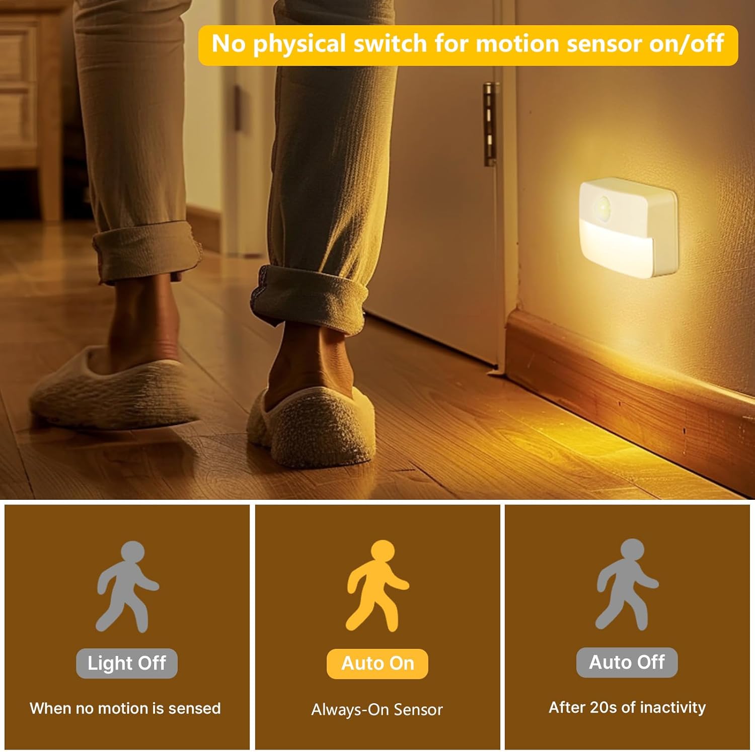 8 Pack Motion Sensor Stair Light Indoor, Battery Operated Night Lights
