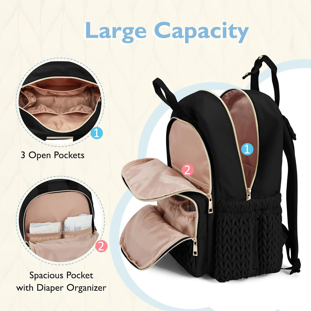 mommore Diaper Bag Backpack, Large Travel Baby Bag for Daily Essentials