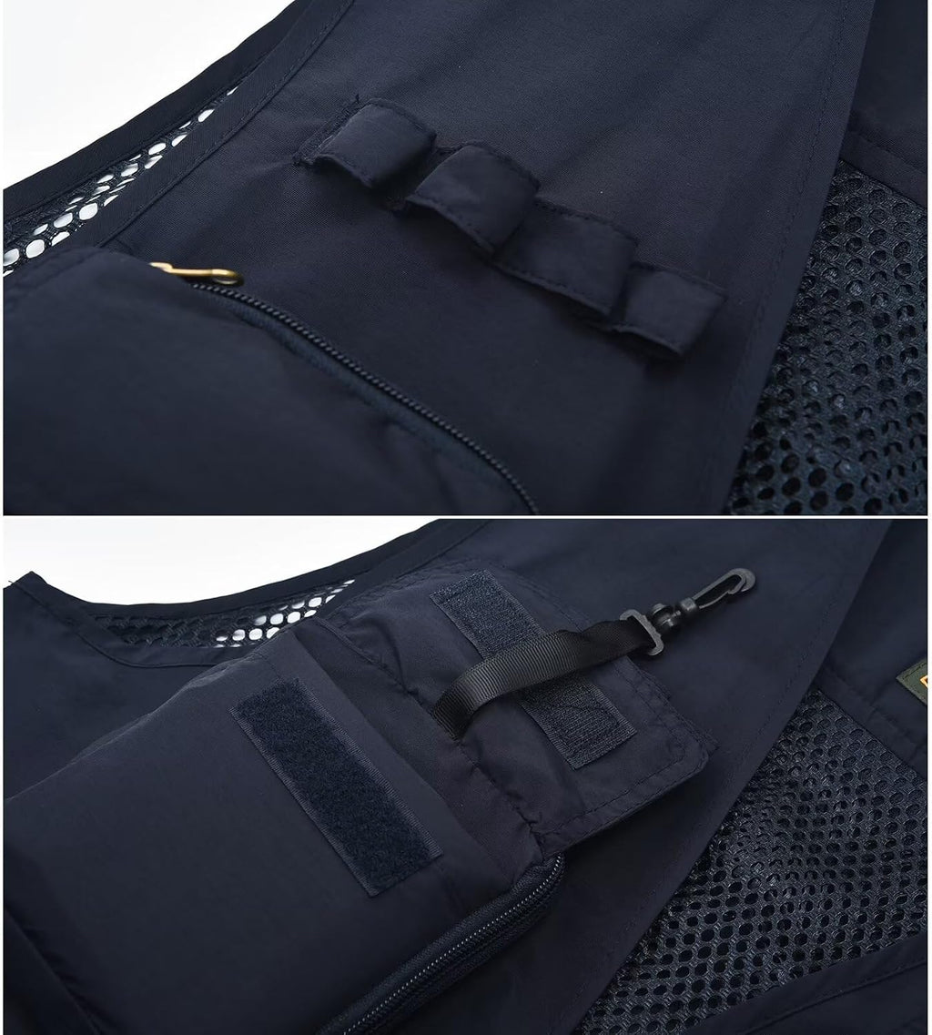 Spanye Mens Fishing Hunting Vest Outdoor Travel Utility Vest Tactical Work Jacket Multi Pocket