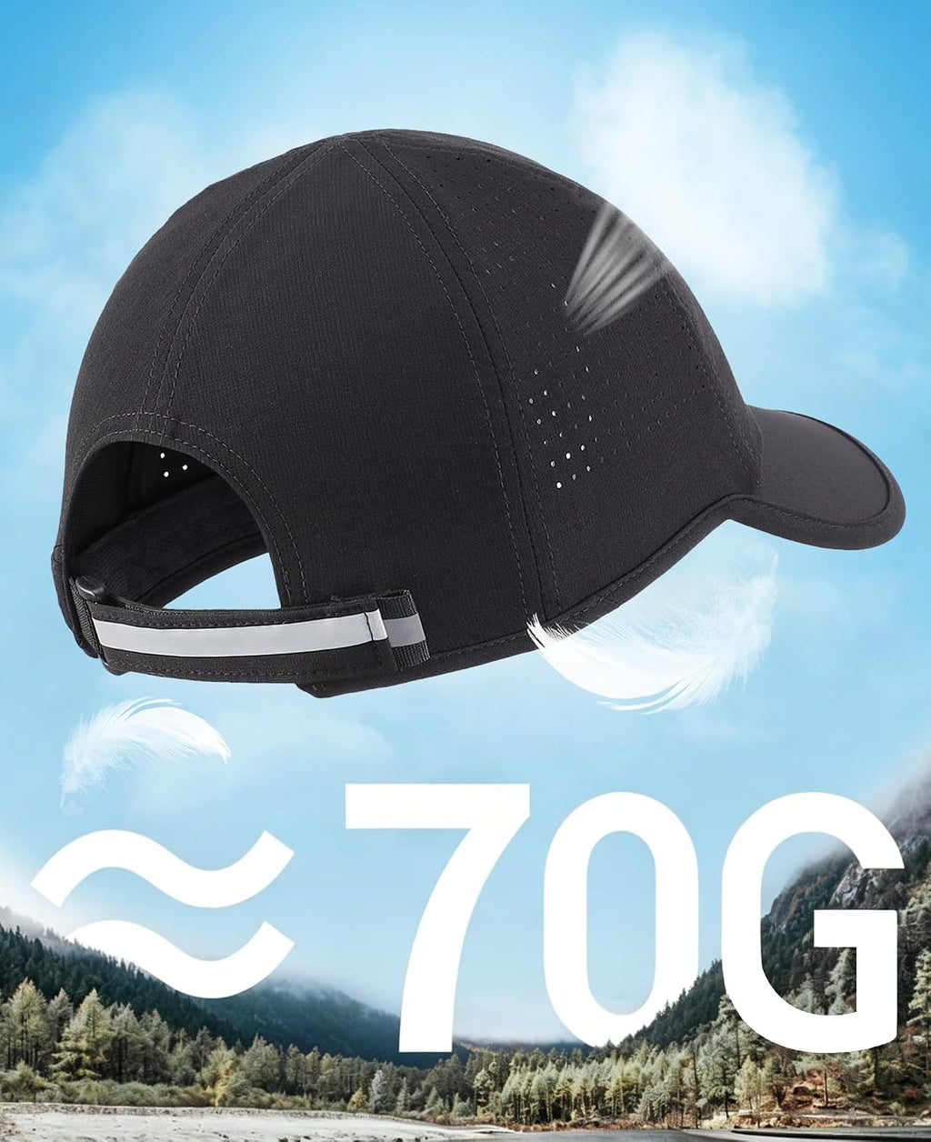 Home Prefer UPF50 Sun Hat for Men Women Reflective Water Repellent Quick Dry Baseball Cap Golf Running Outdoor Sport Hat