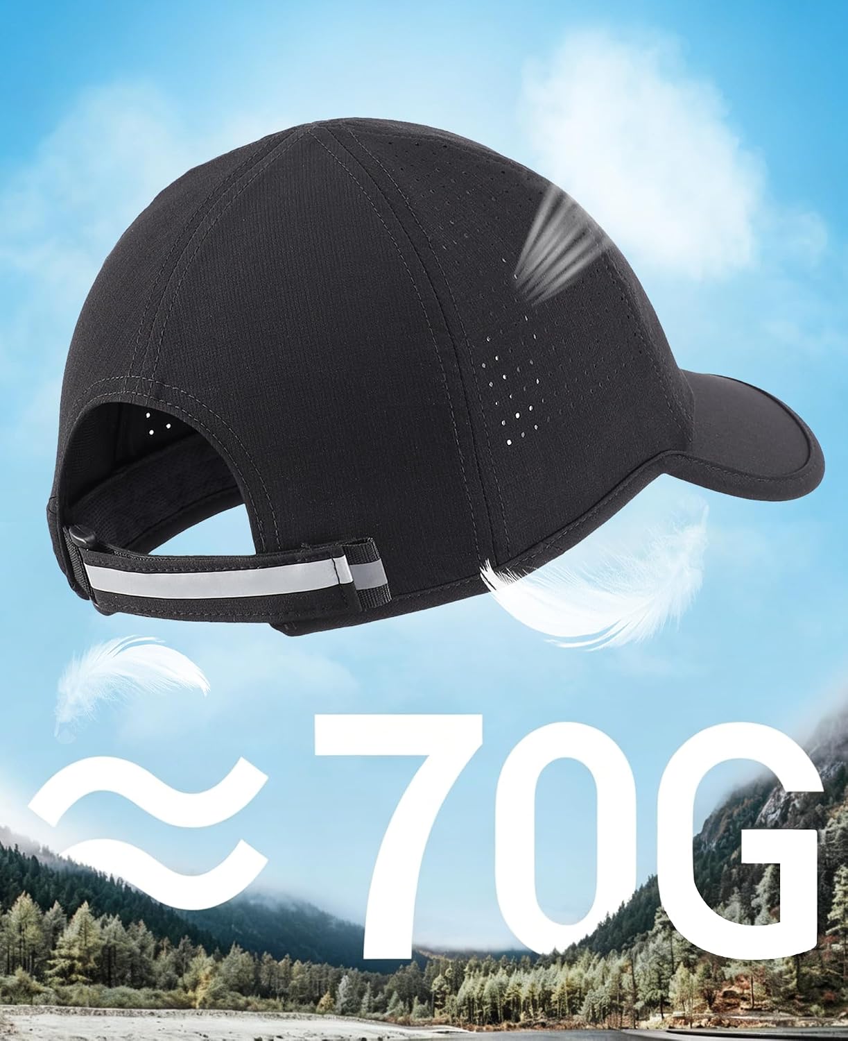 Home Prefer UPF50 Sun Hat for Men Women Reflective Water Repellent Quick Dry Baseball Cap Golf Running Outdoor Sport Hat