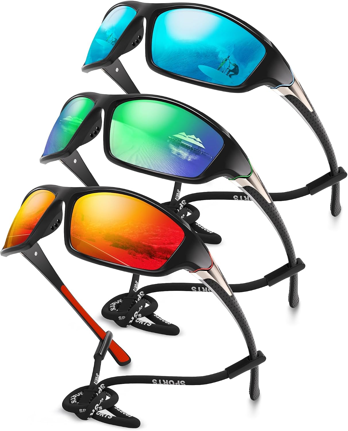 Polarized Sports Wrap Around Sunglasses Men Fishing Running Golf