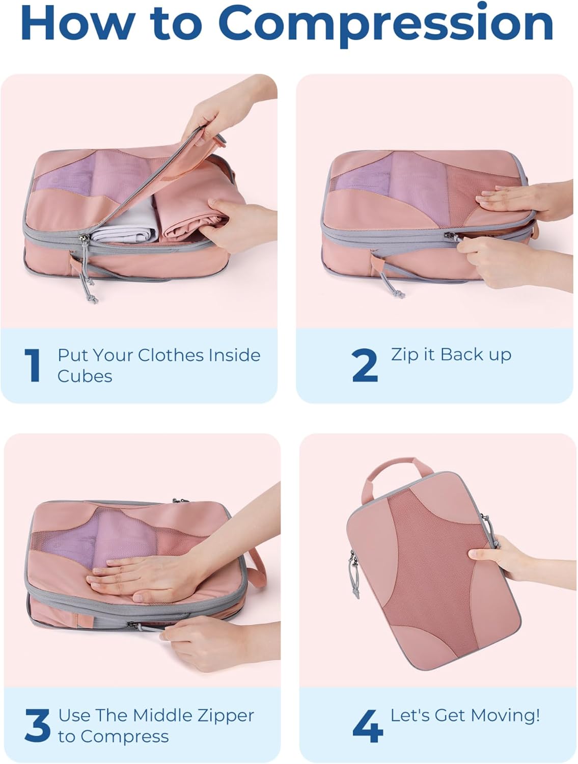 Bagsmart Compression Packing Cubes, Travel Bag Cruise Ship Essentials