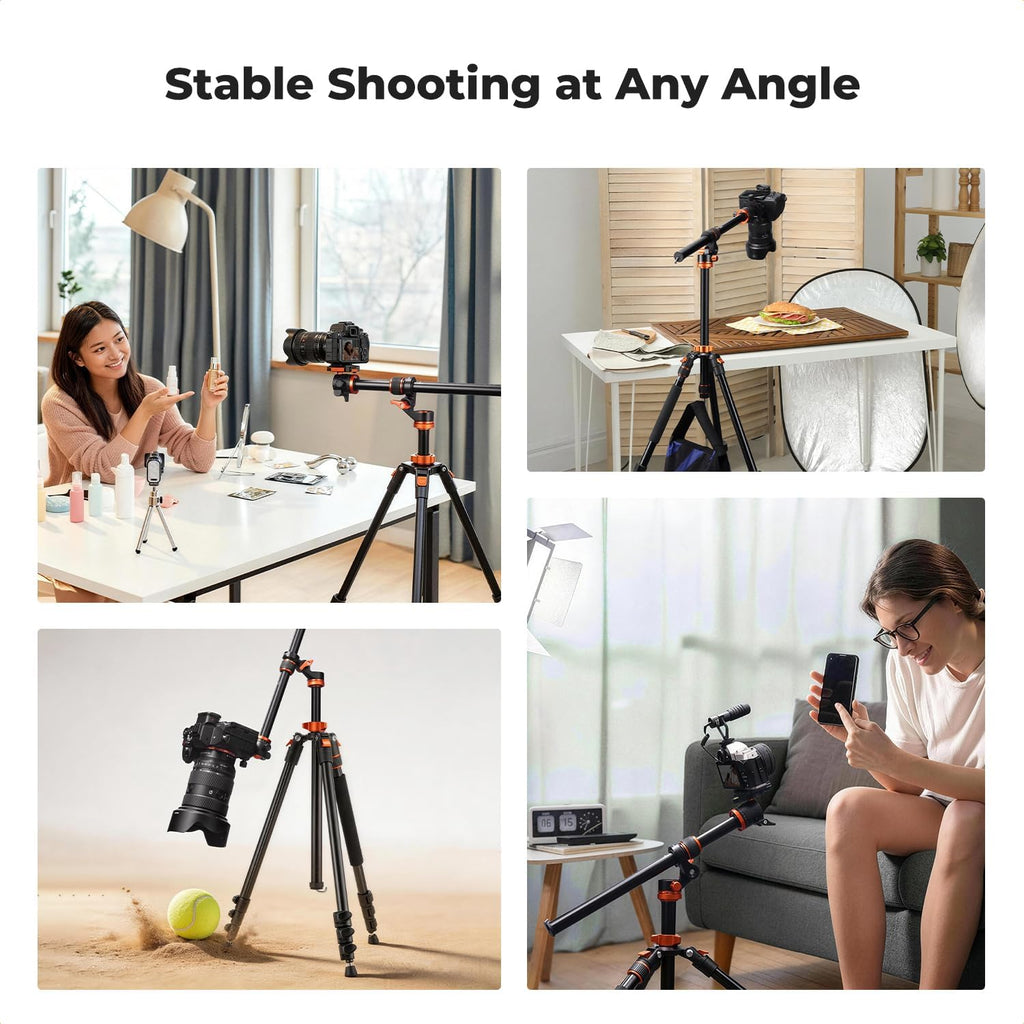 K&F Concept 16.1" Horizontal Tripod Center Column Arm, Aluminum Alloy