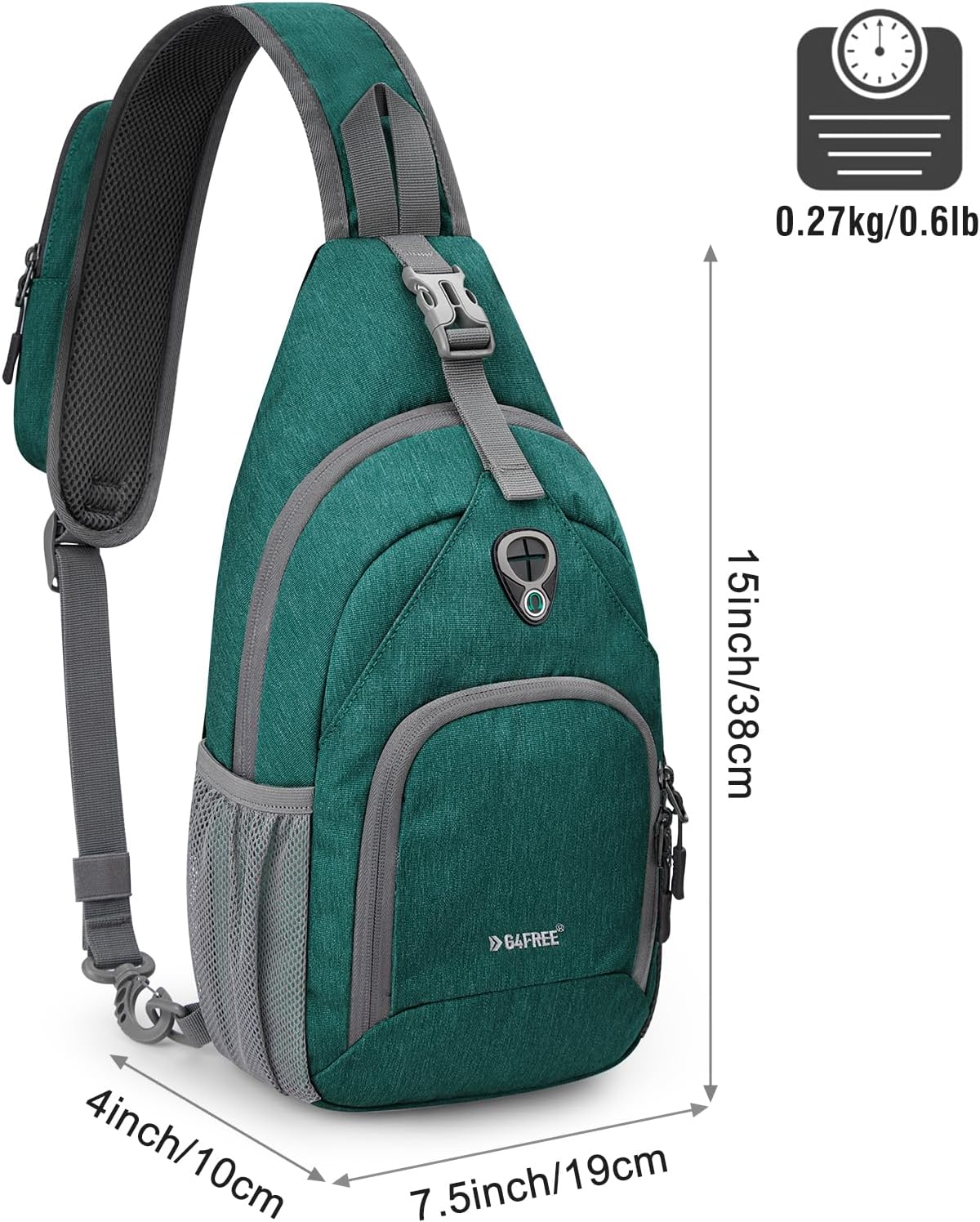 G4Free RFID Sling Bag Crossbody Backpack Small Chest Shoulder Bag Hiking Outdoor