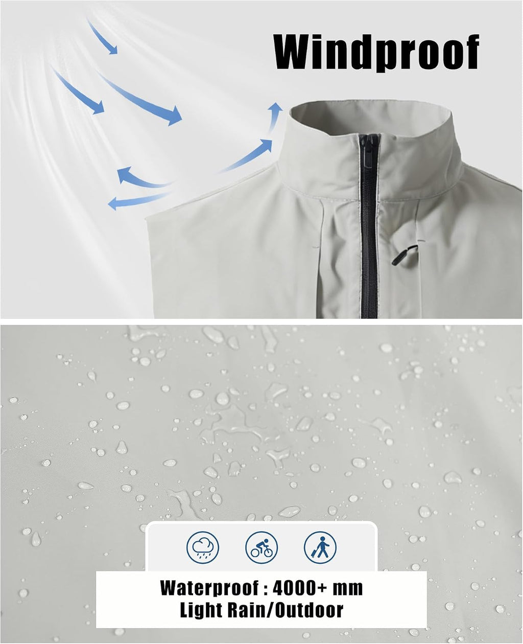 Susclude Men's Quick Dry Lightweight Softshell Vest Windproof Sleeveless Jacket for Fishing Work Golf Hiking Casual Travel