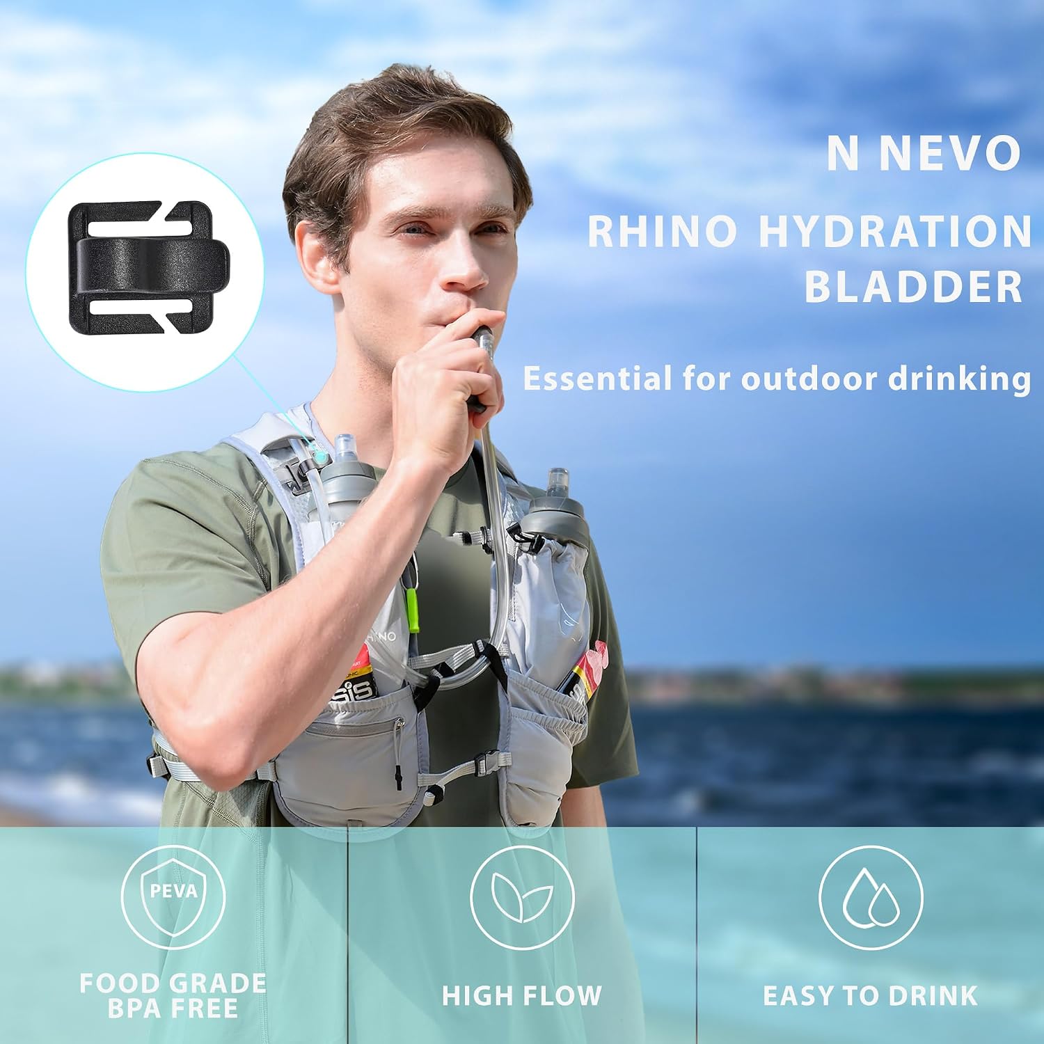 N NEVO RHINO Hydration Bladder 1.5L-3L Kit, Water Bladder for Running Vest