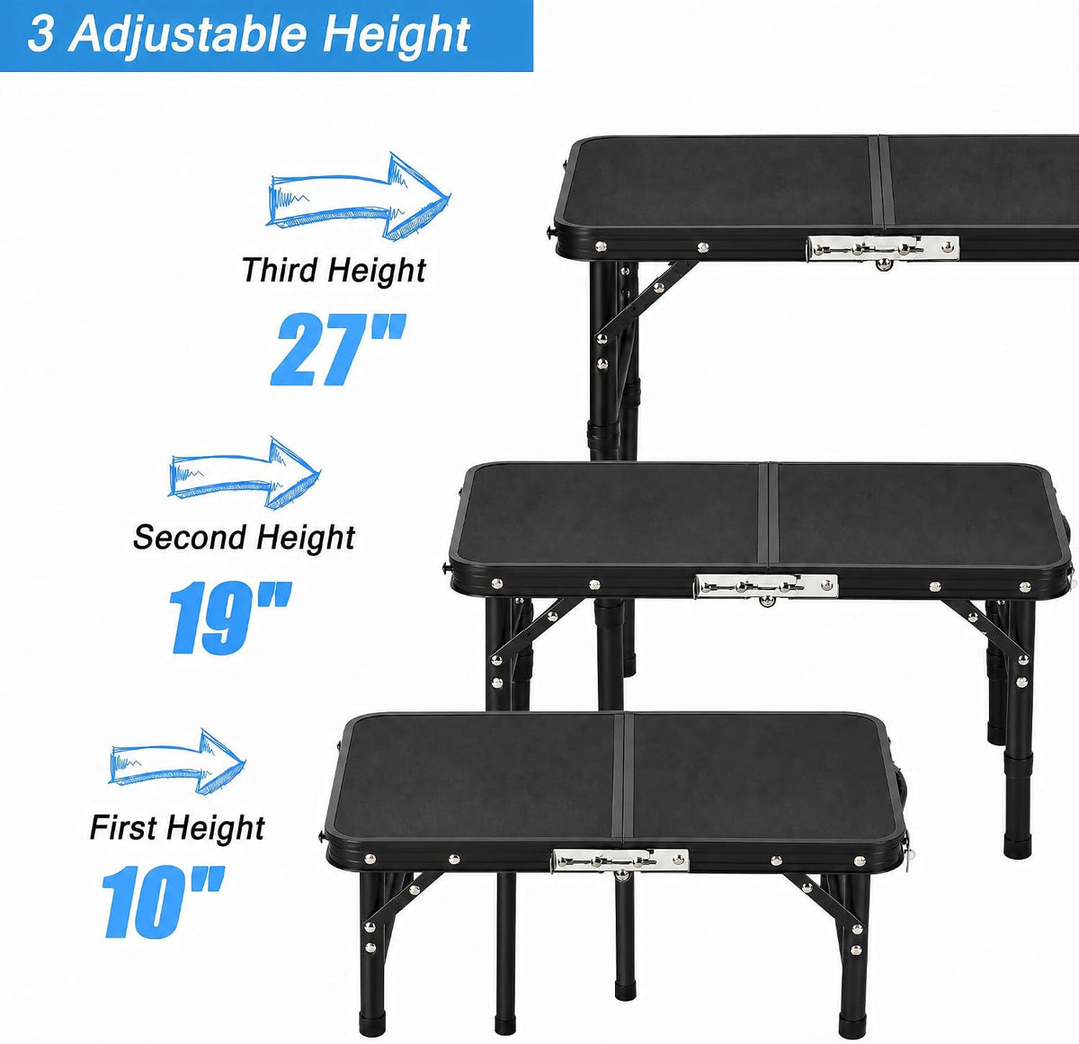YUFIFAIRY Small Folding Table Portable, 24''L x16''W Foldable Camp Table
