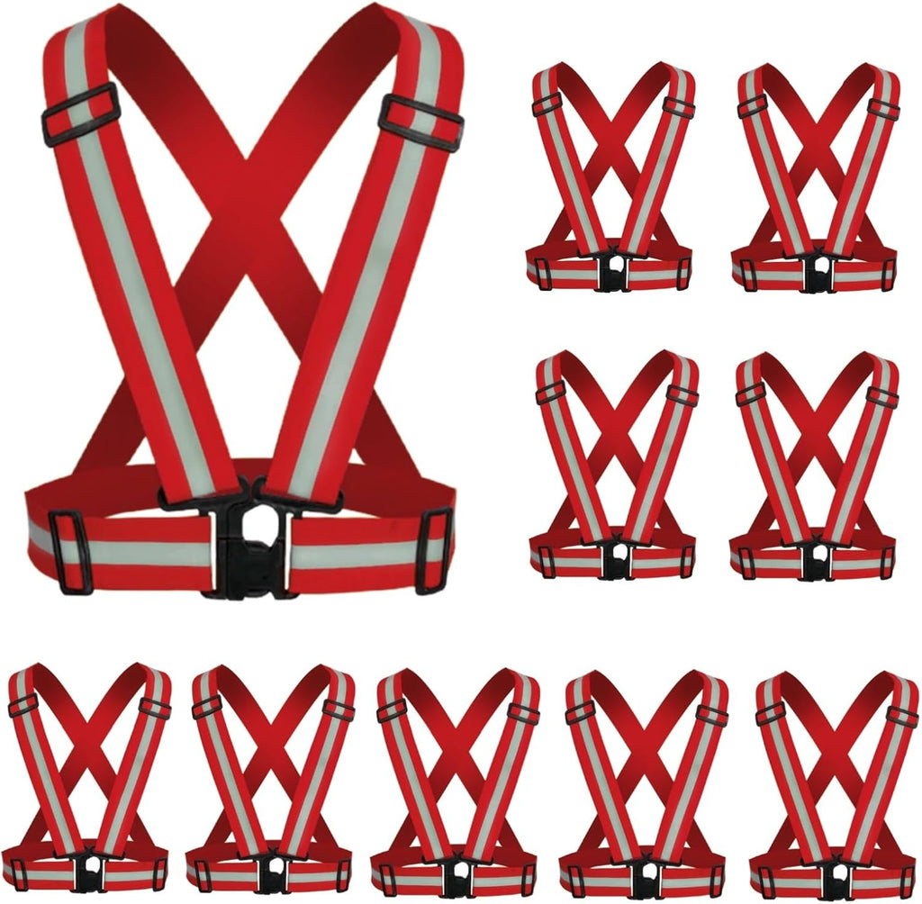 Reflective Vest, High Visibility Safety Vest Straps Reflective Gear for Night Running Walking Cycling for Men Women Kids