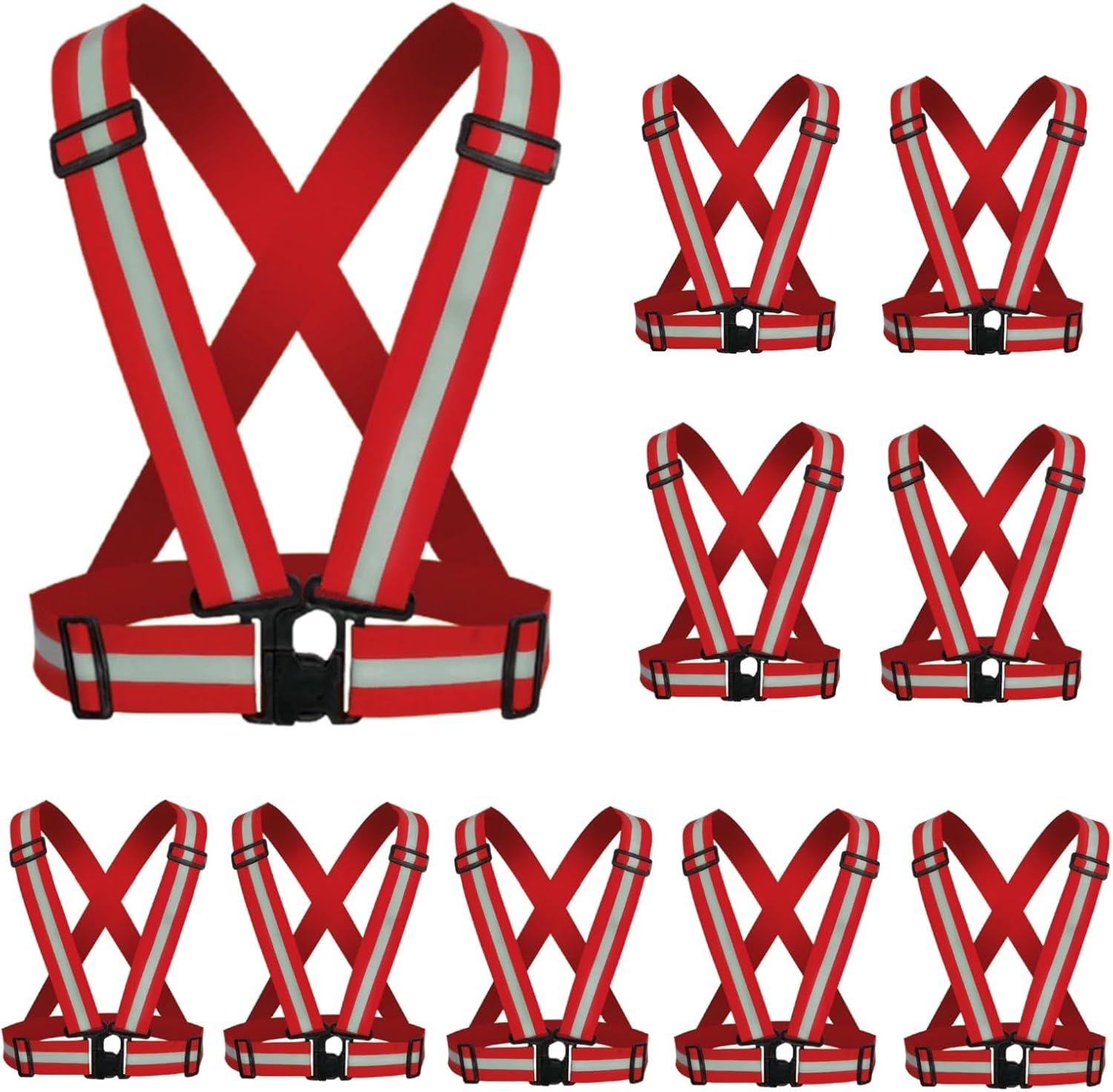 Reflective Vest, High Visibility Safety Vest Straps Reflective Gear for Night Running Walking Cycling for Men Women Kids