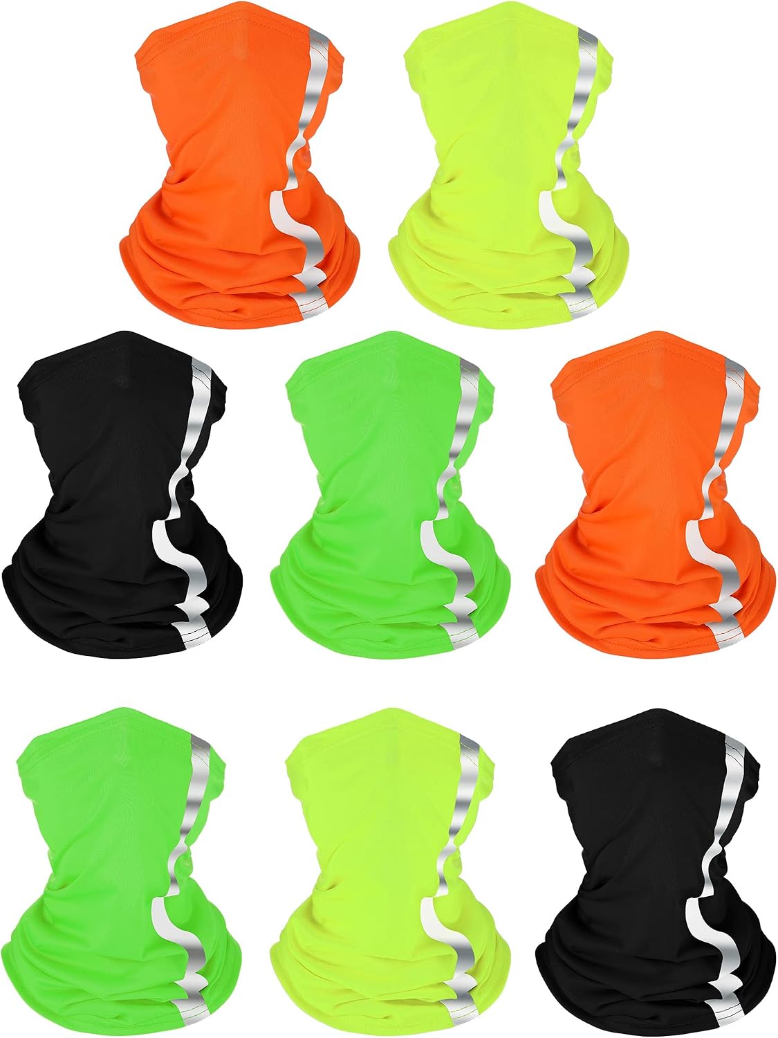 SATINIOR 8 Pack Reflective Neck Gaiters UV Protection Cooling Face Masks