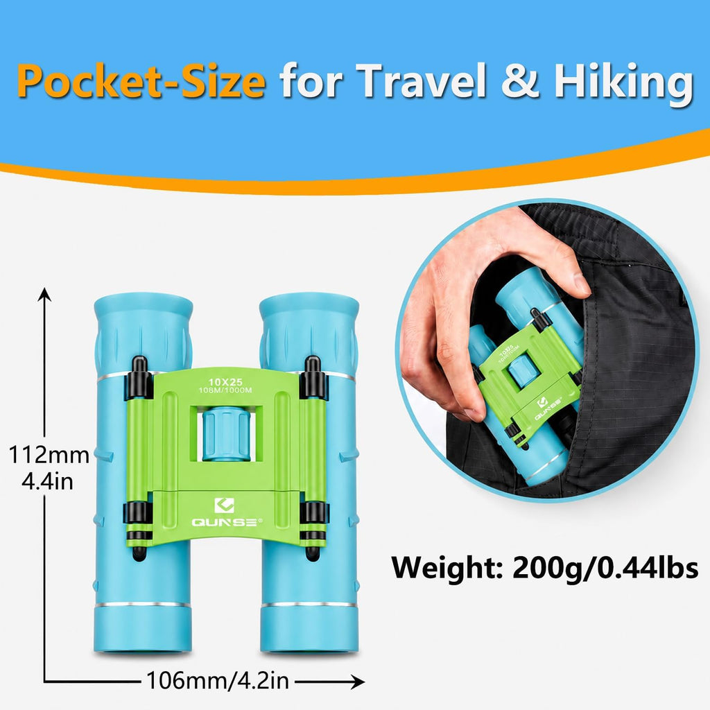 10x25 Binoculars for Adults Kids Waterproof Compact Bird Watching