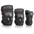 JBM Adult Youth Bike Knee Pads and Elbow Pads with Wrist Guards Protective Gear Set for Biking, Riding, Cycling and Multi Sports Scooter, Skateboard