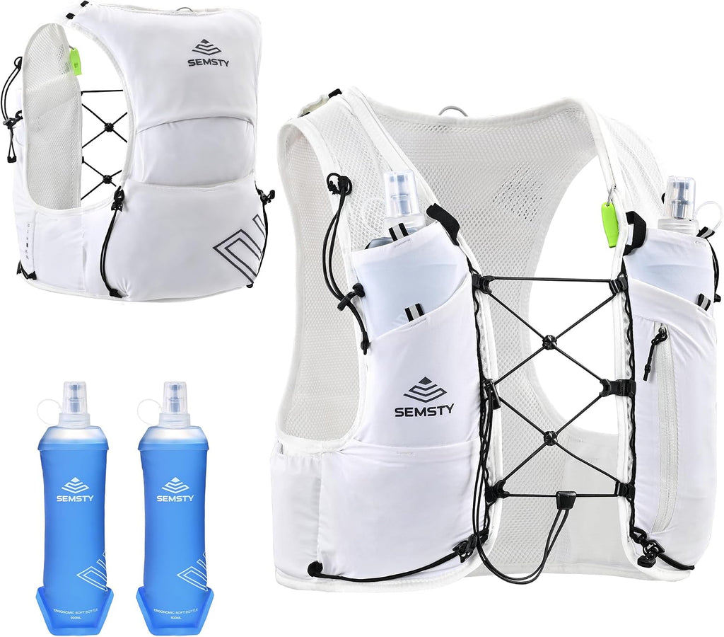 Running Hydration Vest 5L, Running Backpack with 2x500ml Soft Flask