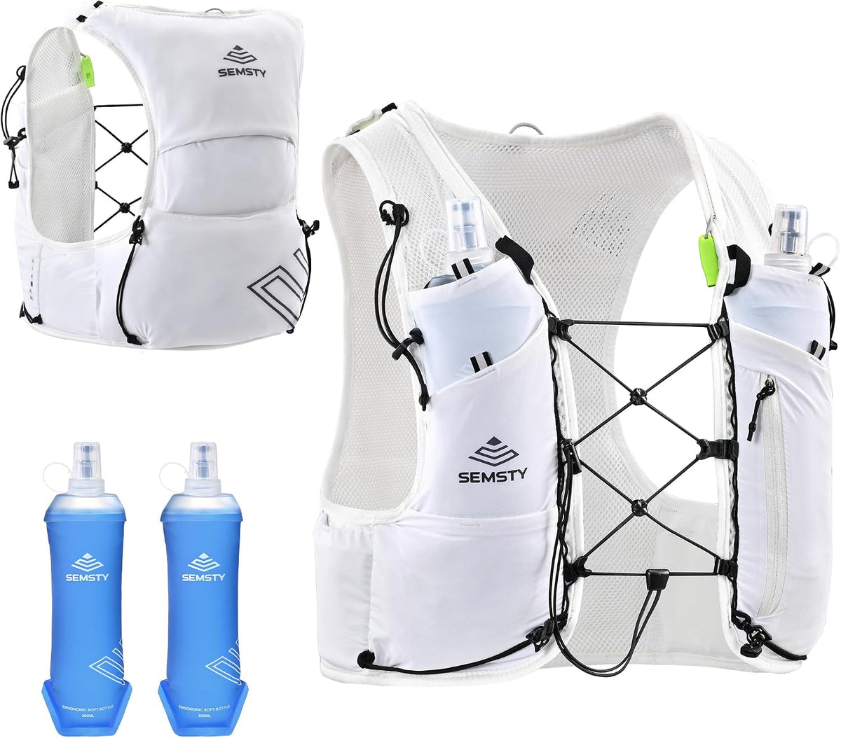 Running Hydration Vest 5L, Running Backpack with 2x500ml Soft Flask