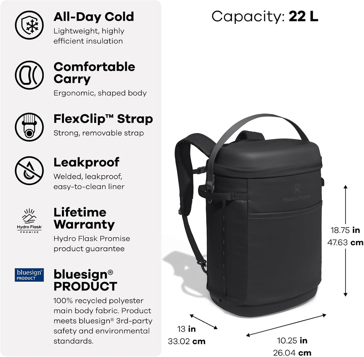Hydro Flask Carryout Cooler Backpack - Insulated Portable Soft Cooler - 22 L Capacity in Oat