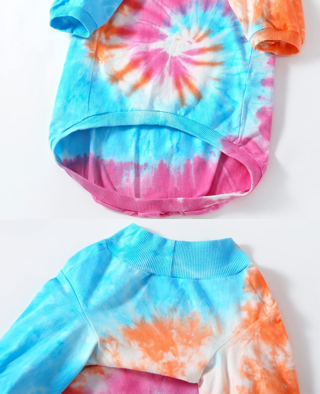 Dog Cotton Colorful Pink Orange T-Shirts Soft and Stretchy Dog Shirt Pajamas Pets Clothes for Extra Large Dogs(3XL PinkOrange)
