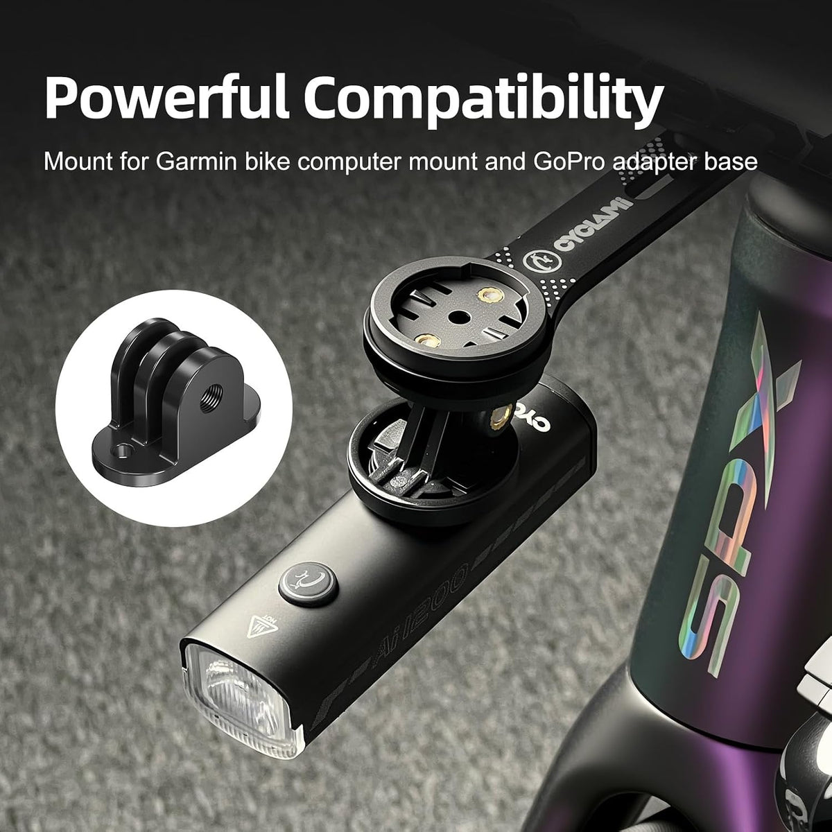 Bike Lights for Night Riding 1200 Lumen Compatible with Garmin/GoPro Mount Bright Bike Headlight 2500mAh Rechargeable Waterproof Aluminum Alloy Anti-Dazzling Bike Front Light for Commuter Cyclists