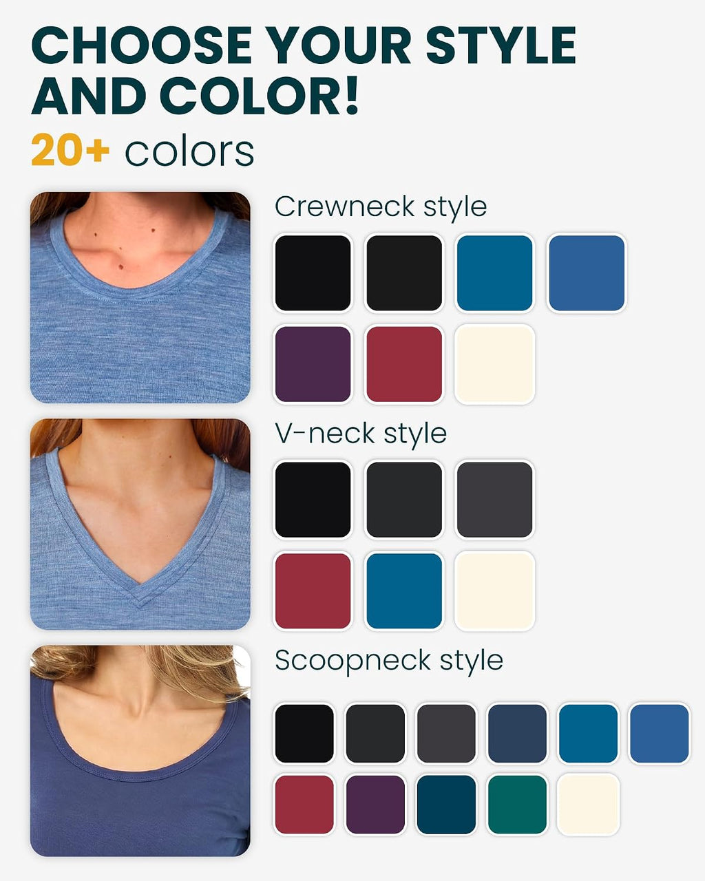 100% Merino Wool Base Layer Women - Thermal Merino Wool Shirt Women