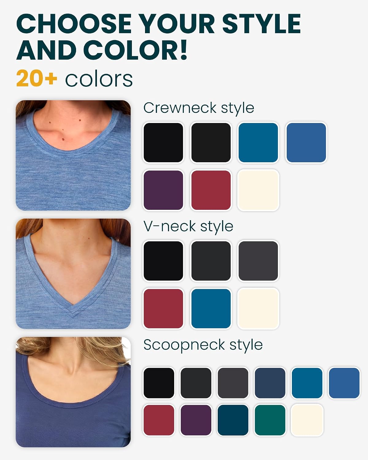100% Merino Wool Base Layer Women - Thermal Merino Wool Shirt Women