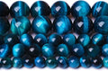 160PCS 4MM Blue Tiger Eye Beads Natural Stone Gemstone Spacer Loose Beads for Jewelry Making DIY Bracelet Semi Precious Beads Strand 2 Strands